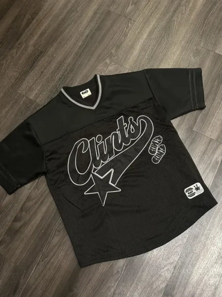 Clints Star Logo Football Jersey Black Medium M