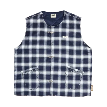 Plaid Vest – Blue