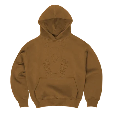 Embossed Stencil Hoodie – Brown
