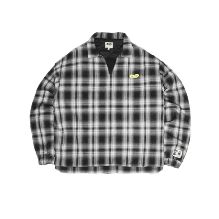 Plaid Quilted Shirt – Black/Grey