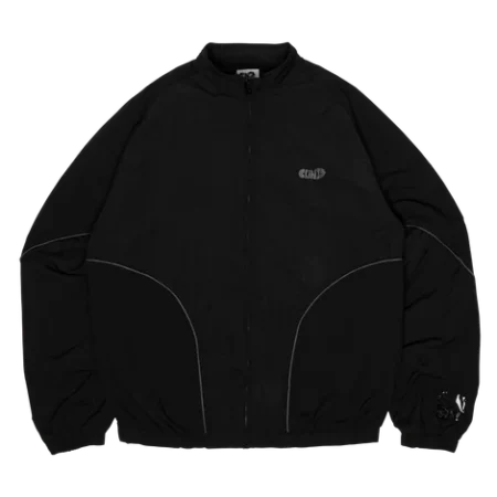 ⁠Rippled Nylon Jacket – Black